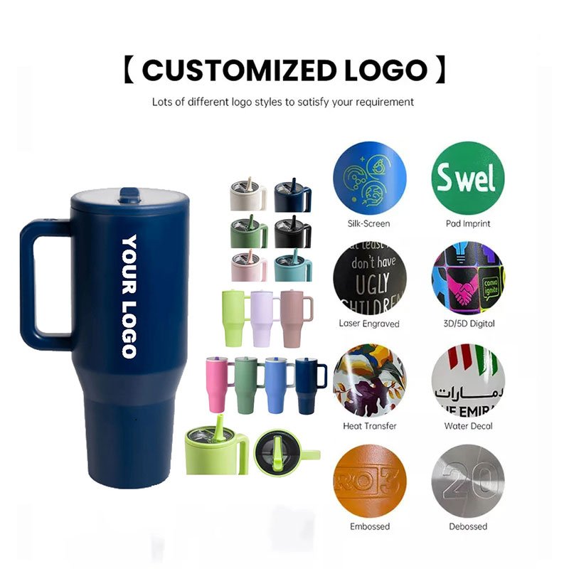Leak Proof Hydro Jug Mug Custom Stainless Steel Insulated Double Wall Vacuum 40oz Tumbler With Flip foldable Straw Lid