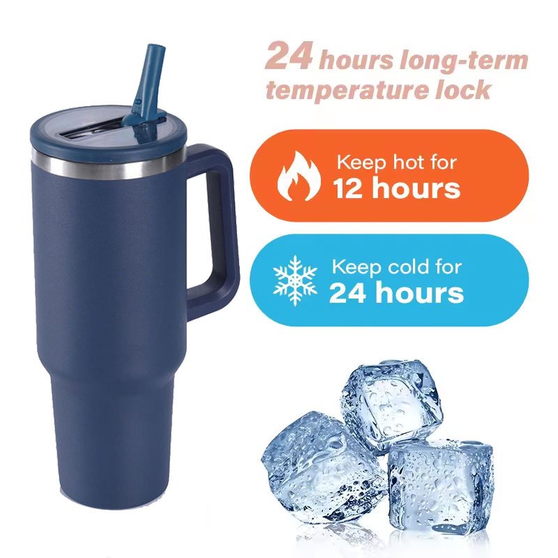 Leak Proof Hydro Jug Mug Custom Stainless Steel Insulated Double Wall Vacuum 40oz Tumbler With Flip foldable Straw Lid