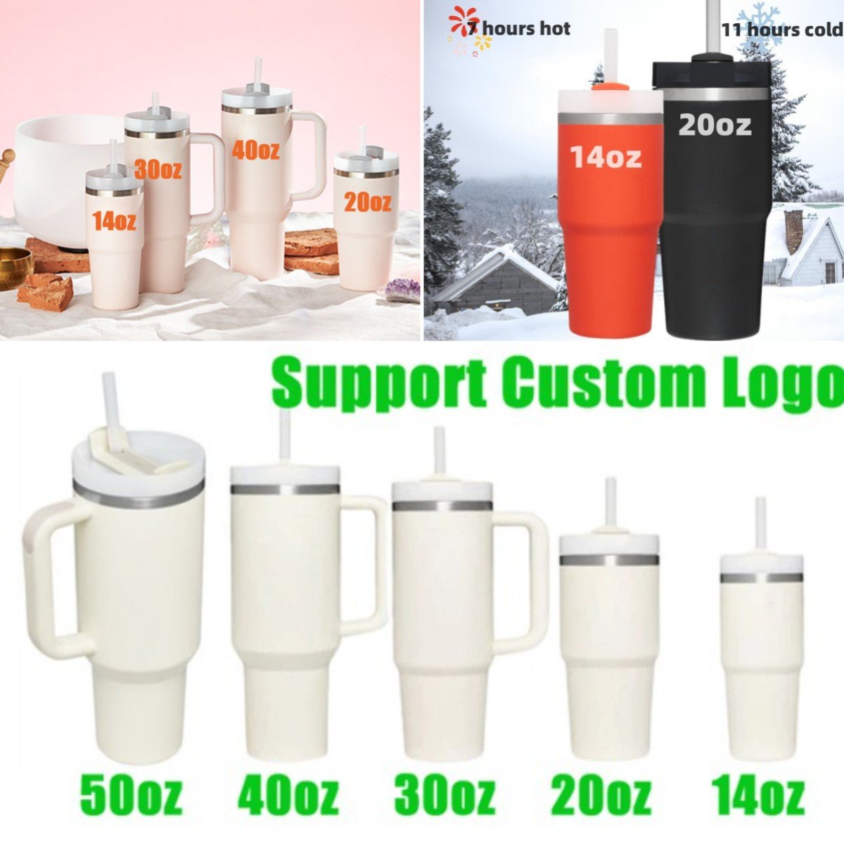New Swirl Style 40oz Adventure Tumbler With Handle H2.0-II PLUS+ Vacuum Traveler Tumbler Car Mugs