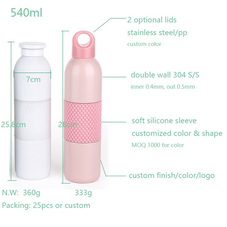 540ml Double Wall Stainless Steel Vacuum Flask Thermos Insulated Water Bottle Customized Logo Design