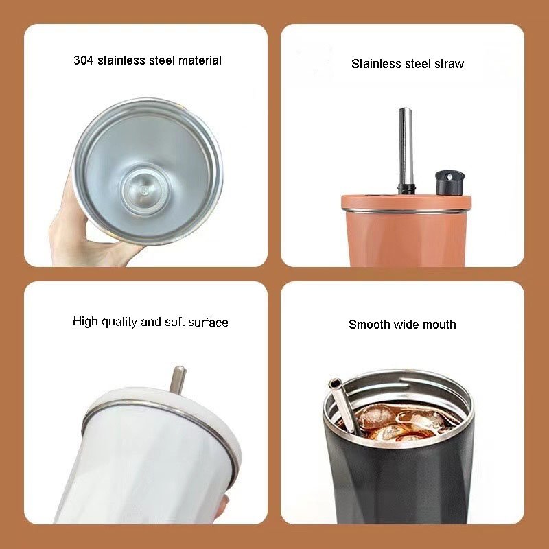 New Ins custom 20oz leakproof double wall vacuum thermos car mug stainless steel insulated travel coffee tumbler cup with straw
