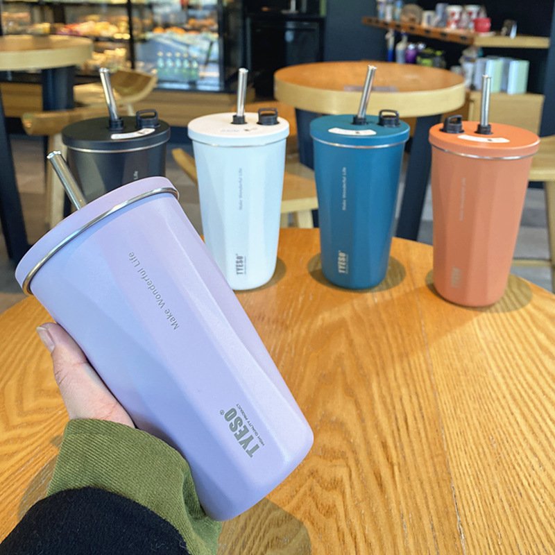 New Ins custom 20oz leakproof double wall vacuum thermos car mug stainless steel insulated travel coffee tumbler cup with straw
