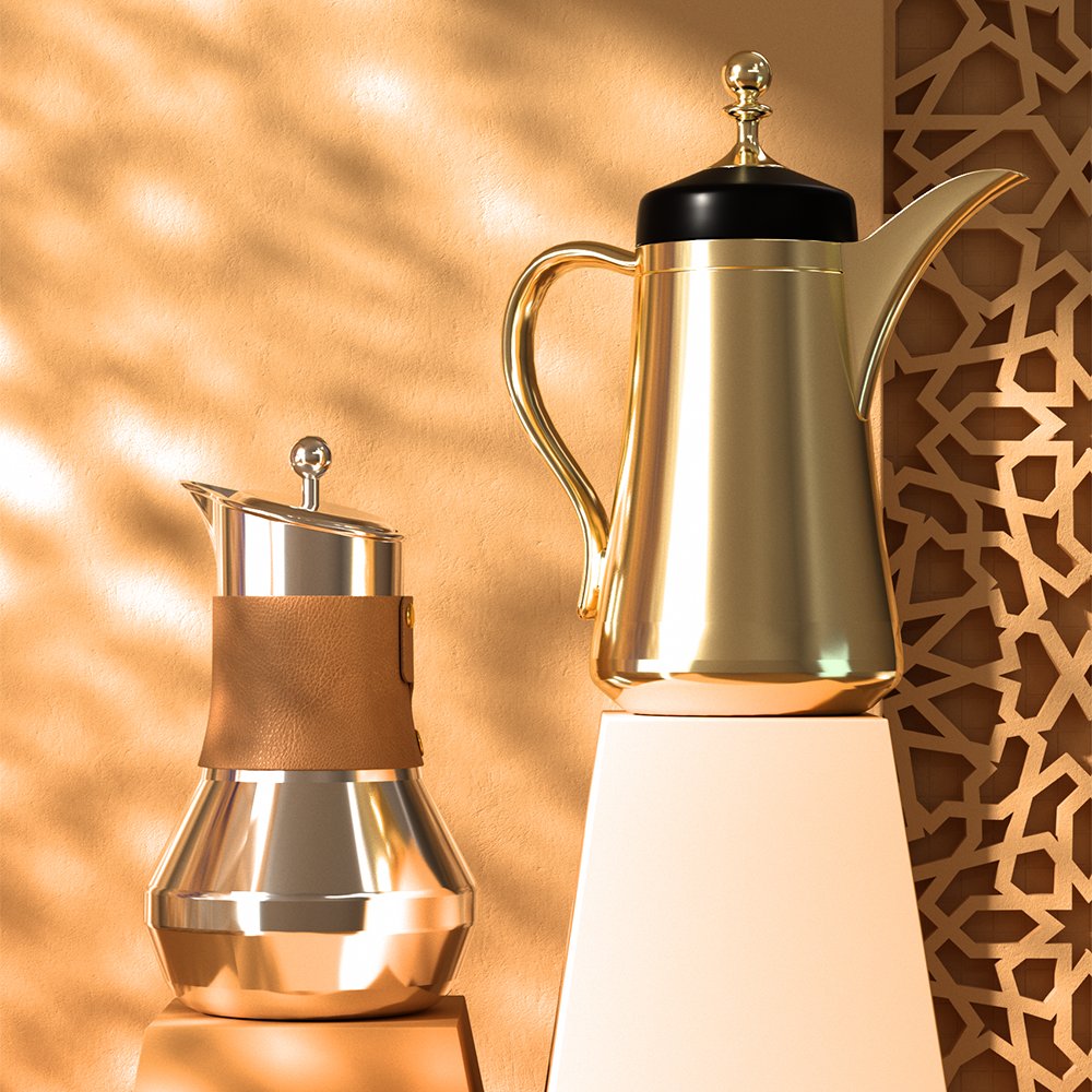 Dallah Arabic Pot Customized Vacuum Coffee Kettle Flask Luxury Thermos Tea Coffee Dallah Arabic Pot