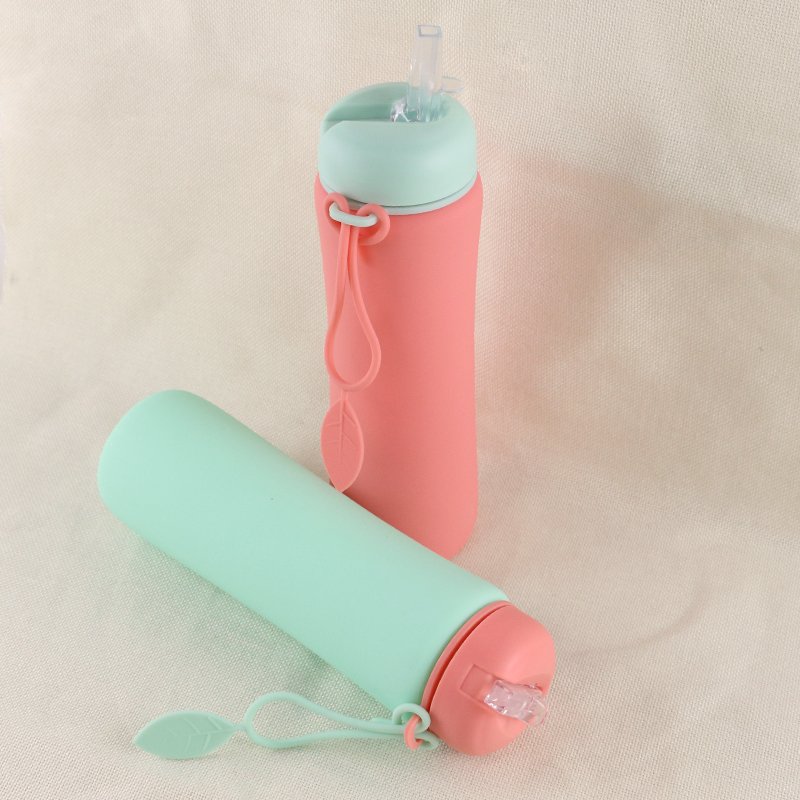 20 OZ 600ML 700ML Amazon Top Seller kids Portable Folding Sports Bottle outdoor portable Silicone Collapsible Water Bottle