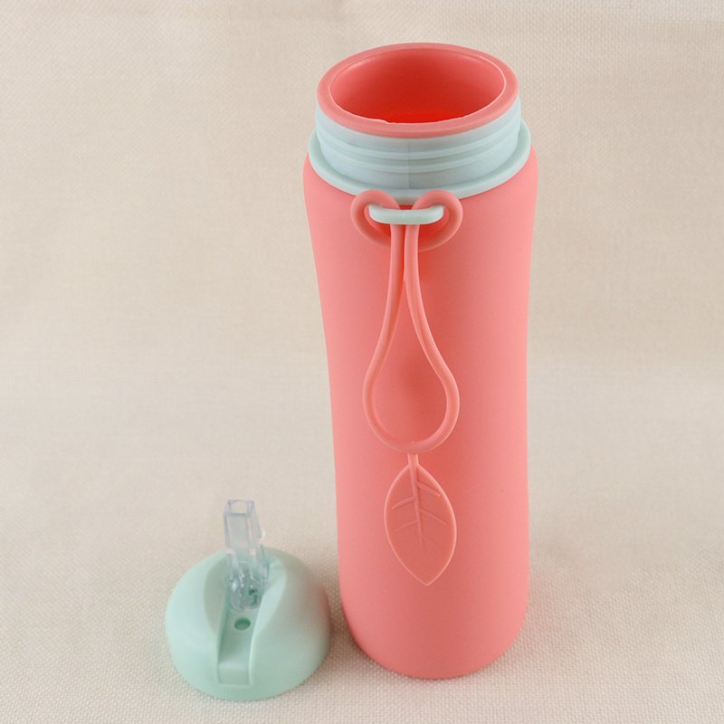 20 OZ 600ML 700ML Amazon Top Seller kids Portable Folding Sports Bottle outdoor portable Silicone Collapsible Water Bottle