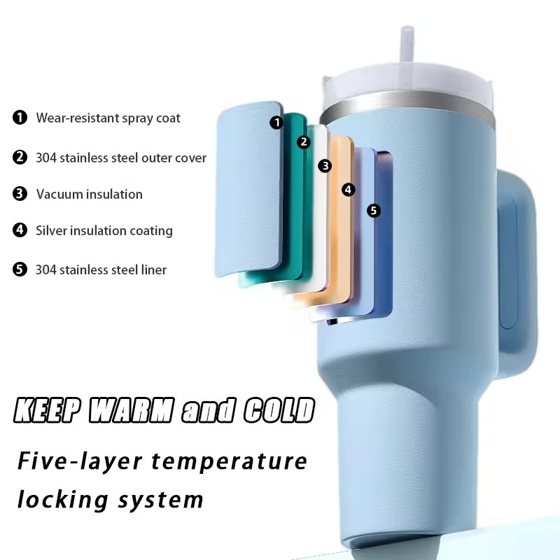 2024Custom coffee mugs for drinking stainless steel car tumbler 40oz 300z steel vacuum insulated Beer tumbler with lid and straw