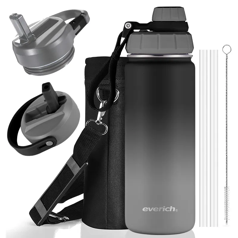 18oz 32oz 40oz 64oz Custom Logo Double Wall Vacuum Insulated Metal Flask Wide Mouth Gym Sports Drinking Water Bottle