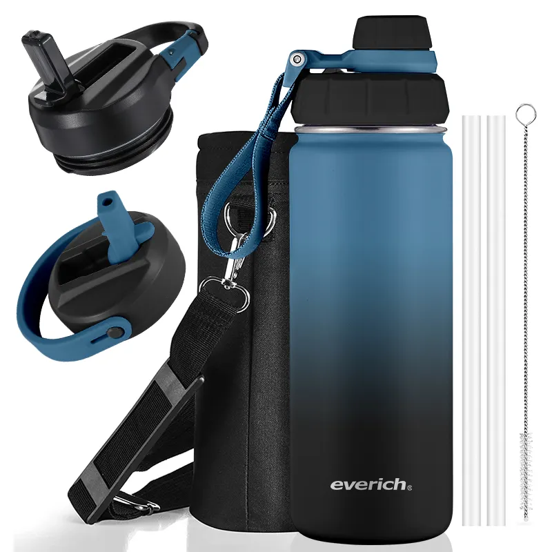 18oz 32oz 40oz 64oz Custom Logo Double Wall Vacuum Insulated Metal Flask Wide Mouth Gym Sports Drinking Water Bottle