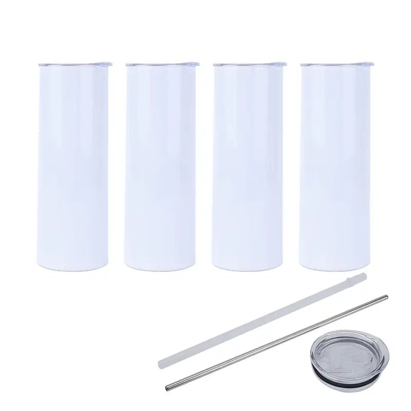 2023 hot-sales bottle thermos vacuum flasks thermoses nordic 20oz sublimation tumbler straight white with Lid and straw