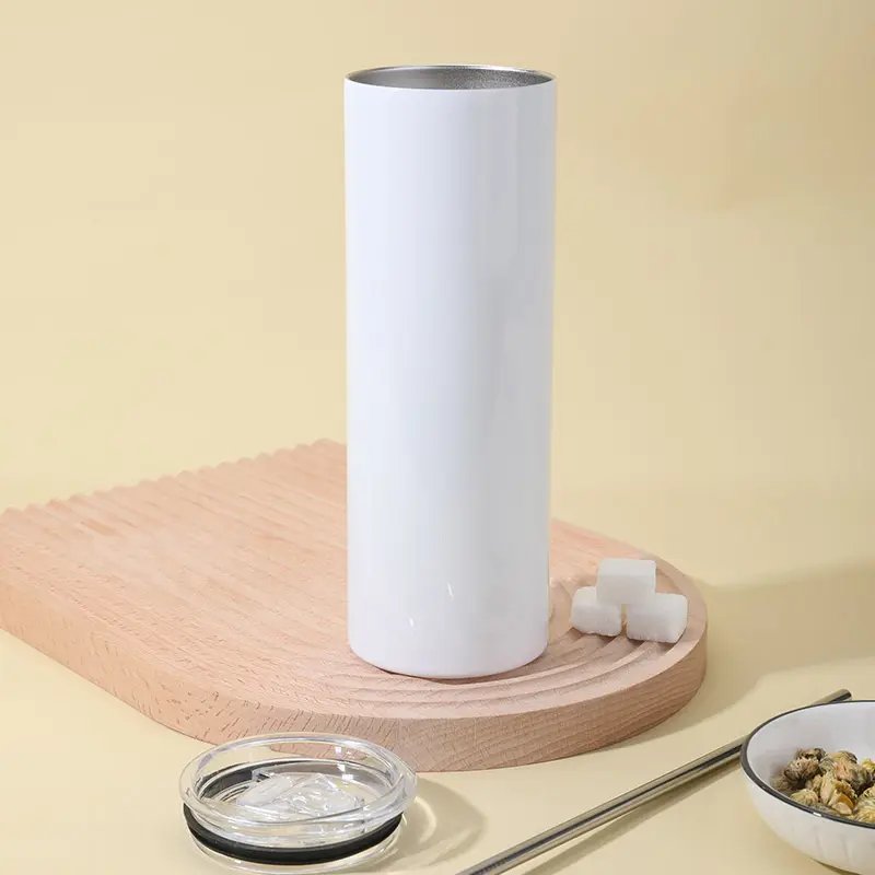 2023 hot-sales bottle thermos vacuum flasks thermoses nordic 20oz sublimation tumbler straight white with Lid and straw