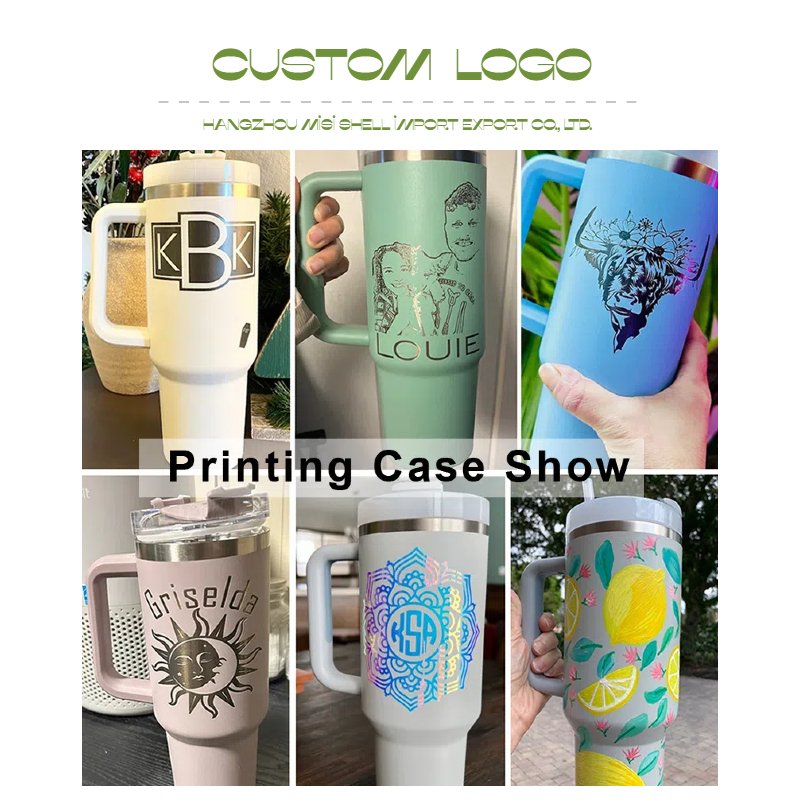 Personalized Custom 40 Oz Classic Vacuum Metal Stainless Steel 30oz Cup Insulated Coffee Mugs 40Oz Tumbler With Handle Straw Lid