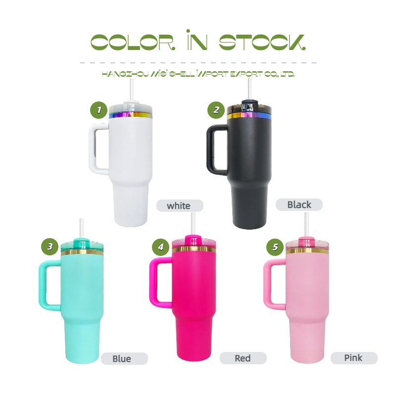 Personalized Custom 40 Oz Classic Vacuum Metal Stainless Steel 30oz Cup Insulated Coffee Mugs 40Oz Tumbler With Handle Straw Lid