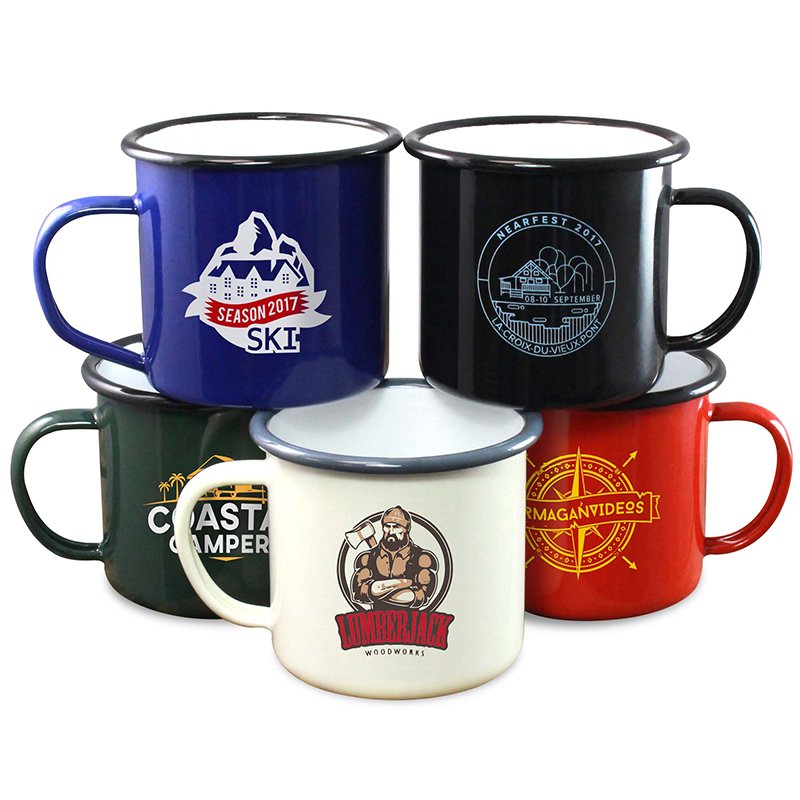 Factory Direct Custom Logo Enamel Mug Coffee Mug Wholesale Enamel Camping Mug