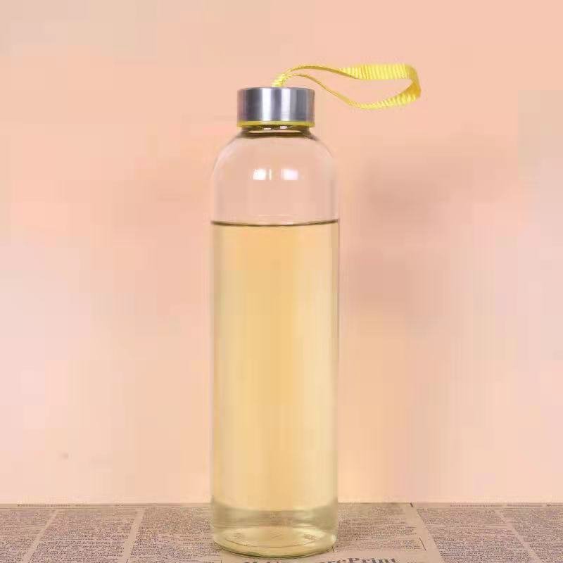 Multi-Size Colorful Wholesale with Cover Glass Water Bottle Clear Drinkware Cheap Glass Water Bottle