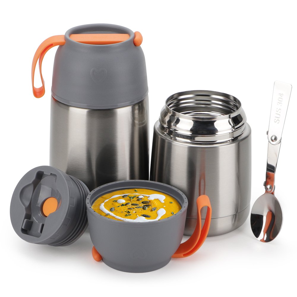 D.KADI Portable Vacuum Stainless Steel Containers Children School Food Warmer Insulated Thermos Flask Pot Lunch Box Thermal Jug
