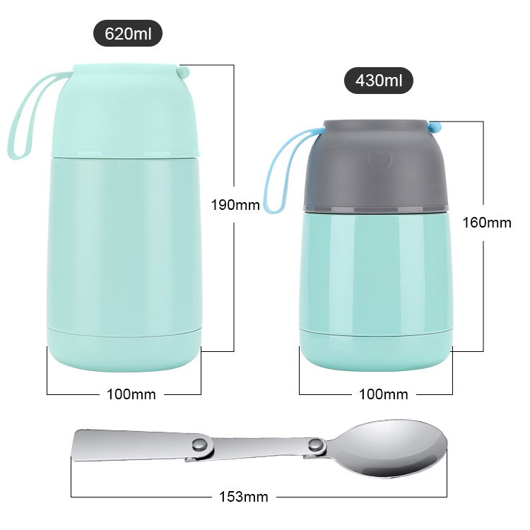 D.KADI Portable Vacuum Stainless Steel Containers Children School Food Warmer Insulated Thermos Flask Pot Lunch Box Thermal Jug