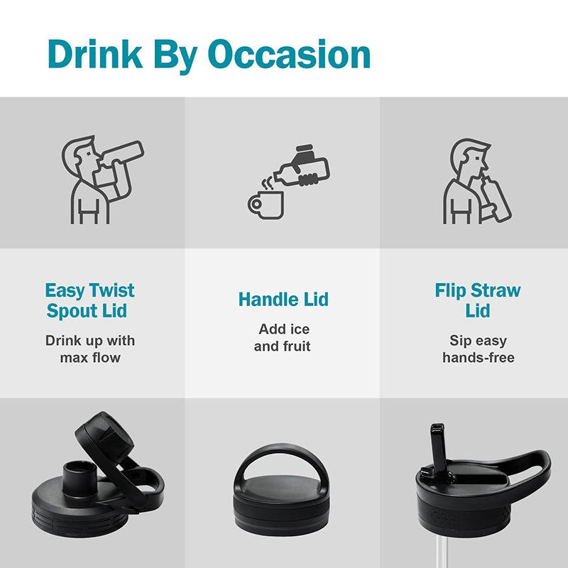 Stainless Steel Double Wall Vacuum Portability Hot Wide Mouth Water Bottles Steel Insulated Water Bottle Outdoor Water Bottle