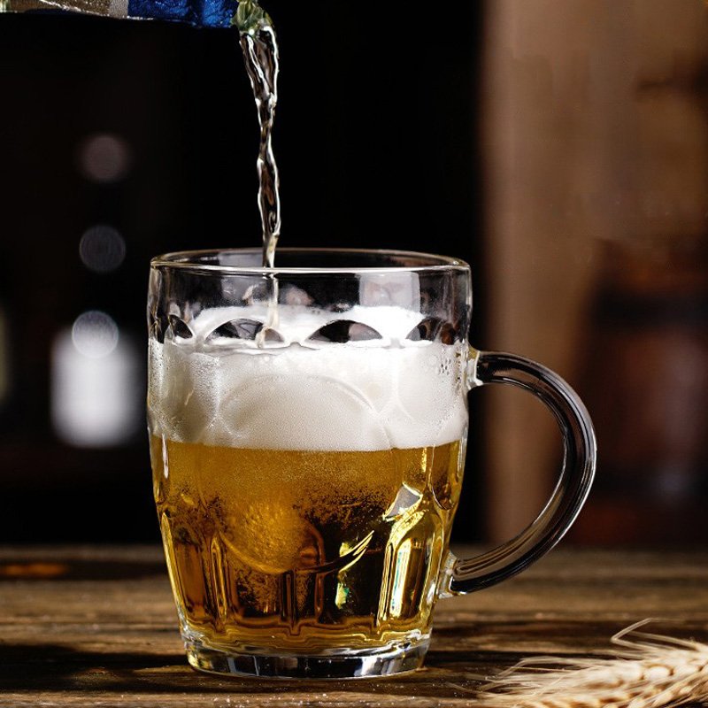 Wholesale Multiple Styles 1L Clear Beer Cups Classic Custom Logo Drinking Glasses Drinking Mug Beer Stein with Handle