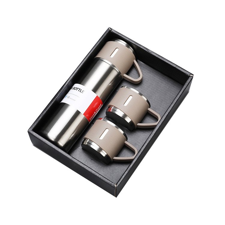 FX Factory 500ML Vacuum Flask Gift Set Office Business Style Thermos Bottle Outdoor Hot Water Thermal Insulation Couple Cup