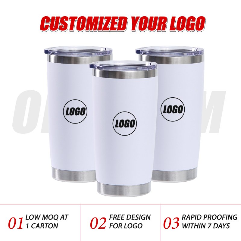 Custom personalised logo 20 oz stainless steel insulated vacuum travel coffee mug tumbler for hot drinks with mag slider lid