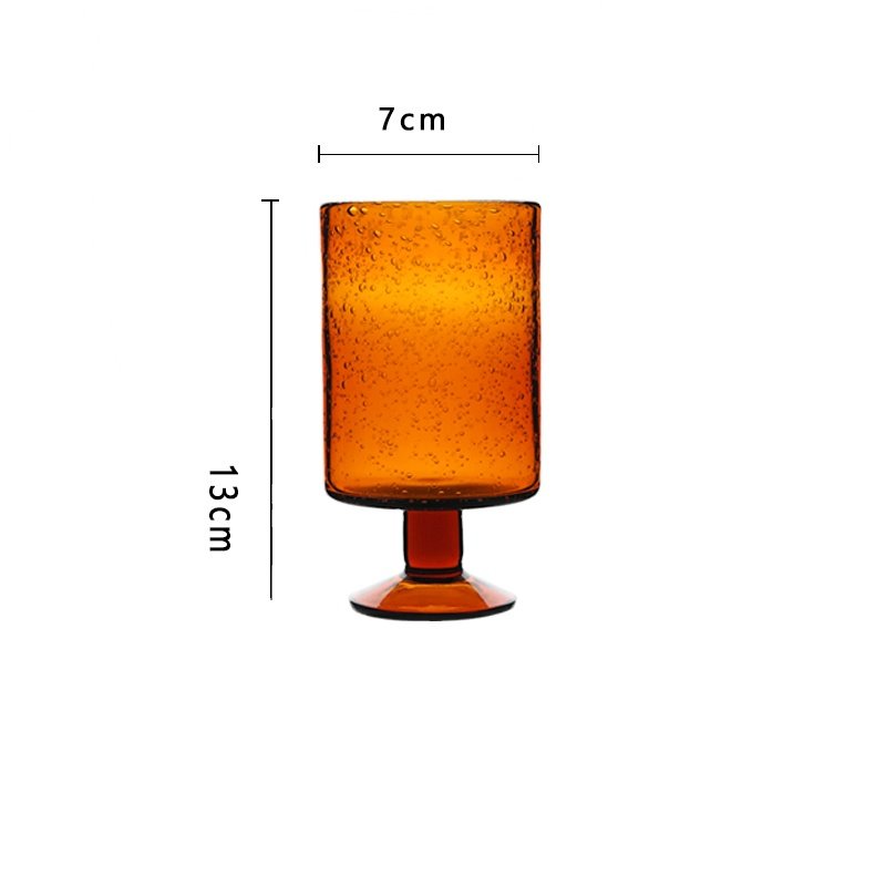 Factory Sale Various Custom Amber Series Cool Bubble Dessert Color Red Brown Cold Water Bottle Dessert Juice Crystal Wine Glass