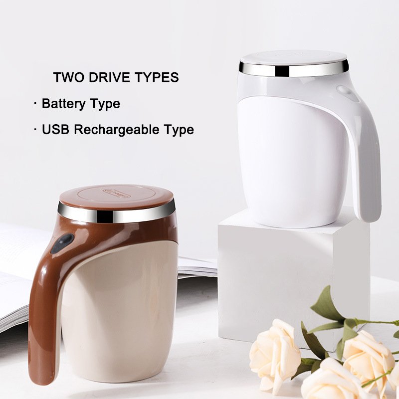 Automatic Magnetic Stirring Coffee Mug,Electric Stainless Steel Self Mixing Coffee Tumbler, Self Stirring Stainless Steel Mug