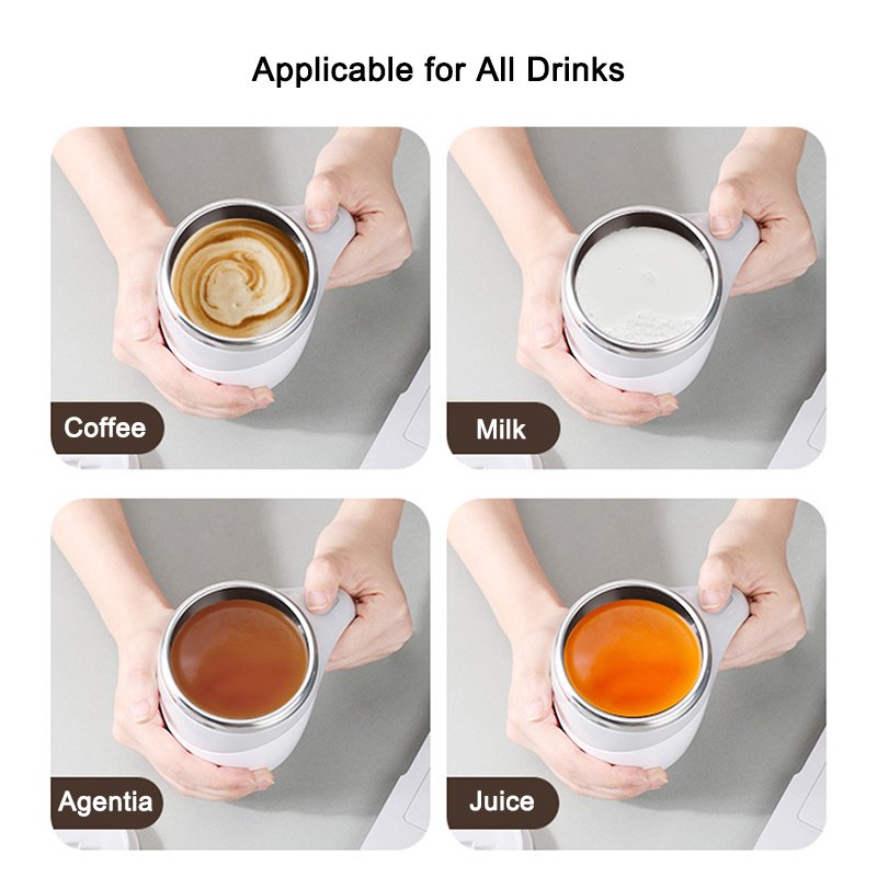 Automatic Magnetic Stirring Coffee Mug,Electric Stainless Steel Self Mixing Coffee Tumbler, Self Stirring Stainless Steel Mug