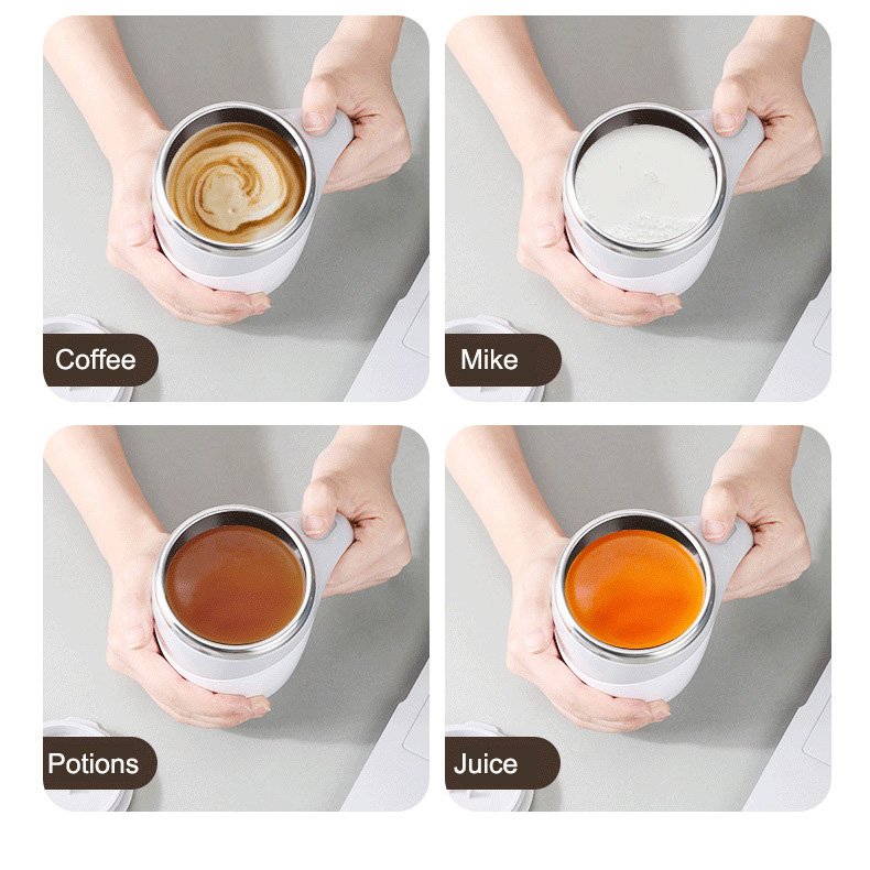 Lazy Smart 304 Stainless Steel Coffee Milk Mixing Cup Blender Auto Self Stirring Magnetic Mug