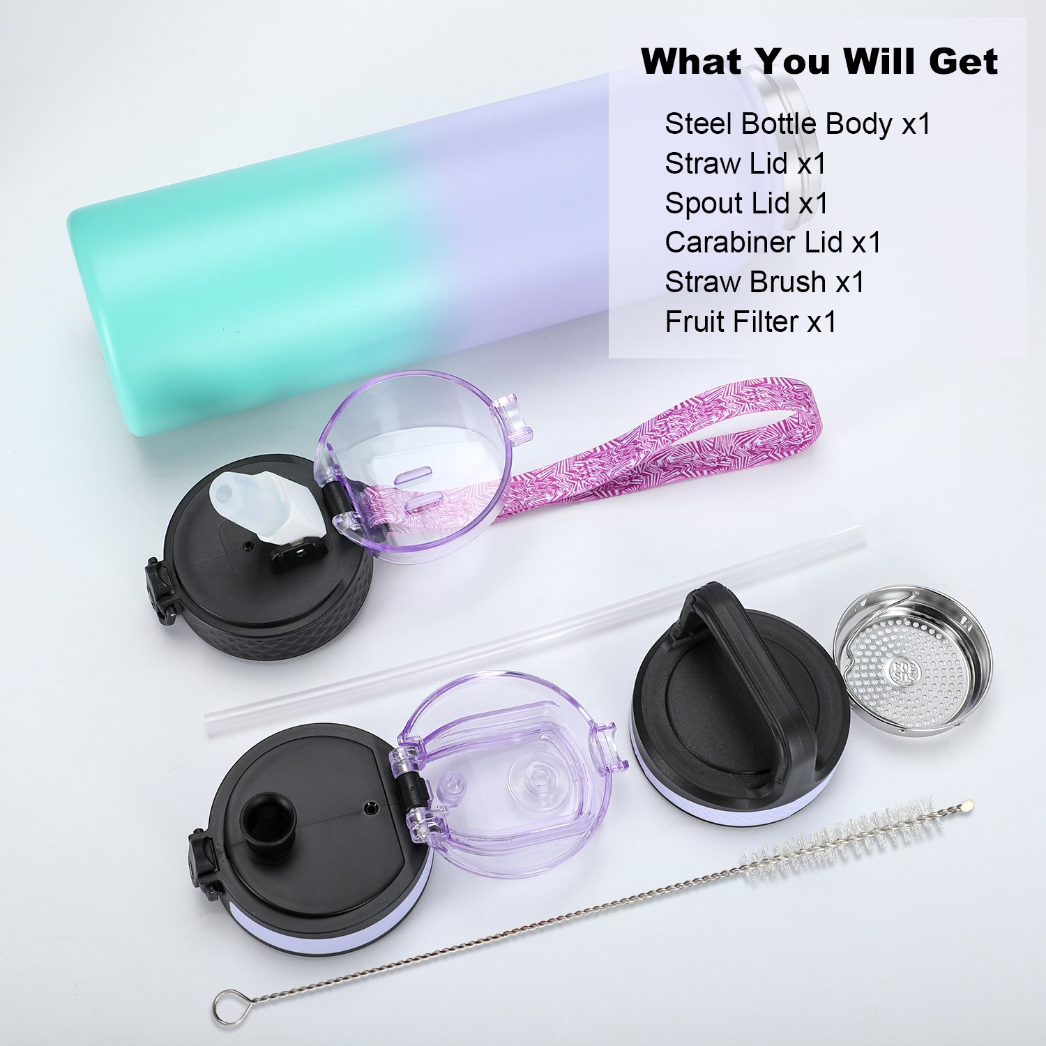 1000ml Double Wall Stainless Steel Tumbler Thermos Portable Vacuum Flask Travel Water Bottle With Lid For Sports