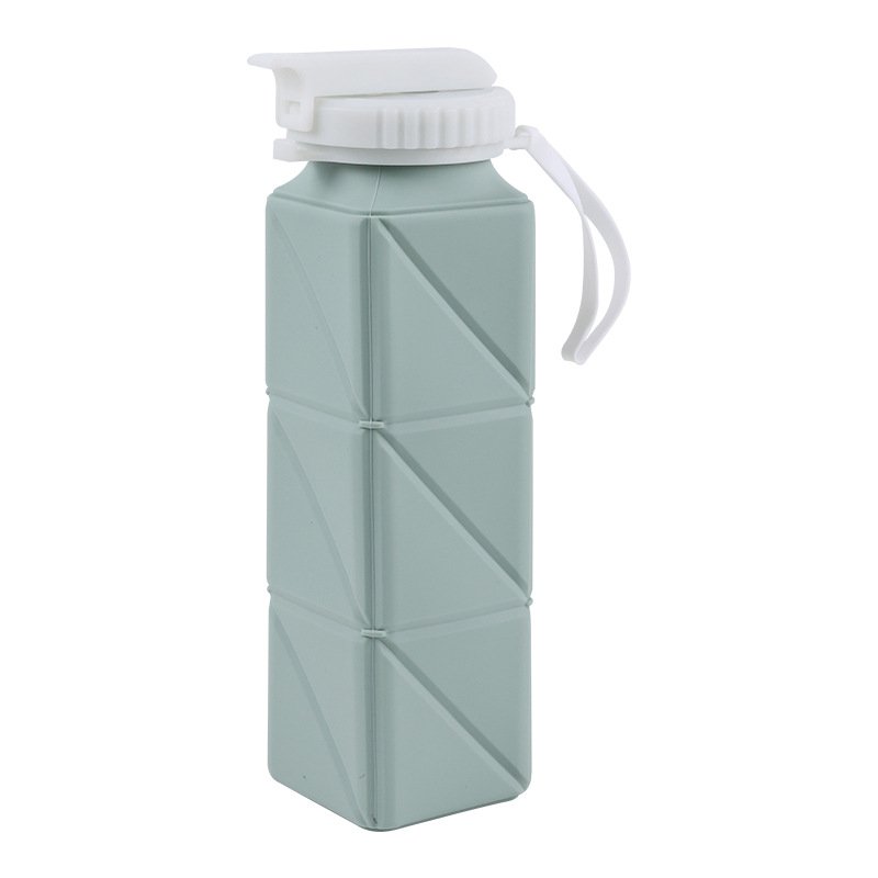 Silicone 620ml Collapsible Foldable Leakproof Straw Water Bottle