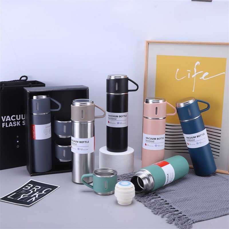 New Trend Superior Material Custom logo Travel Coffee Outdoor Business Vacuum Flask Set Gift Box