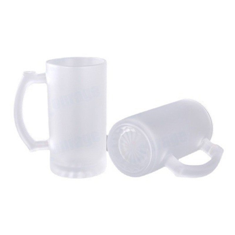 cheaper Sublimation Glass Cup Wholesale Sublimation Blank Beer Mug 16 OZ Transparent Frosted Beer Mug Sublimation Beer Mug