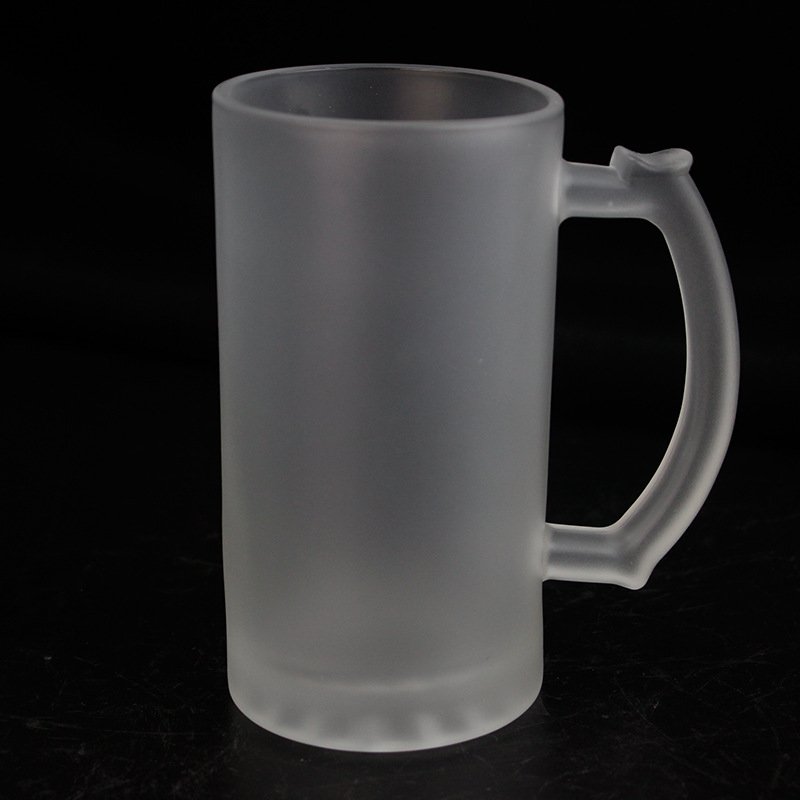 cheaper Sublimation Glass Cup Wholesale Sublimation Blank Beer Mug 16 OZ Transparent Frosted Beer Mug Sublimation Beer Mug
