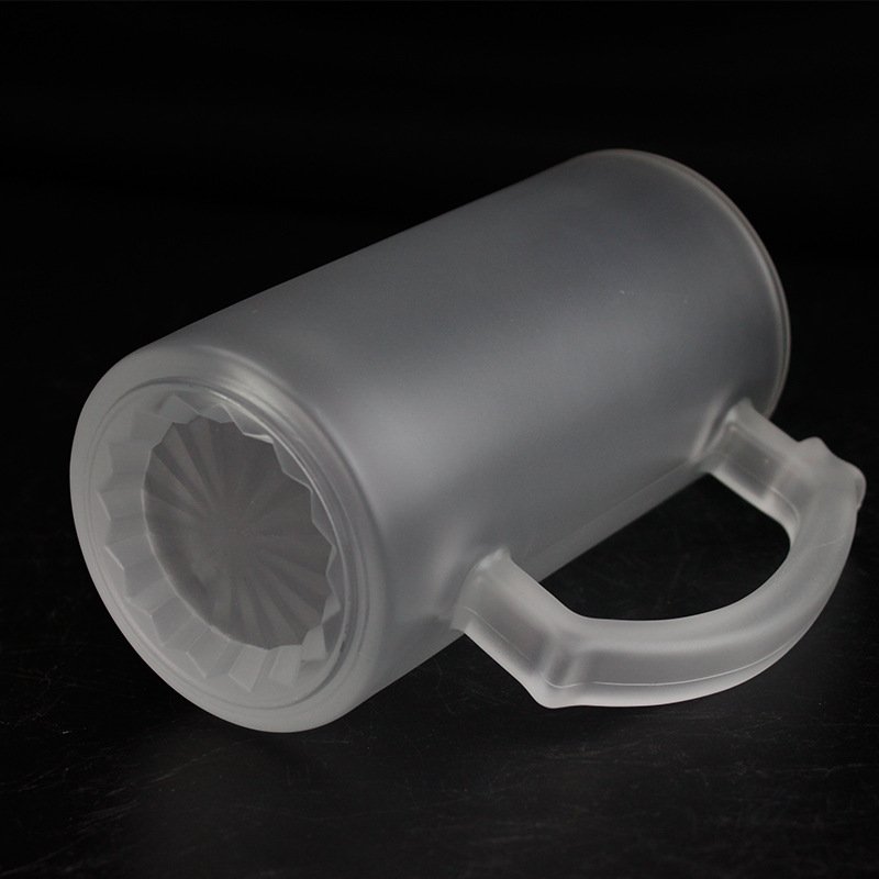 cheaper Sublimation Glass Cup Wholesale Sublimation Blank Beer Mug 16 OZ Transparent Frosted Beer Mug Sublimation Beer Mug