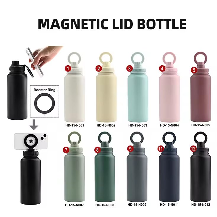 Custom Logo 1L Stainless Steel Double Wall Insulated Vacuum Flask 32oz Powder Coated Sports Water Bottles