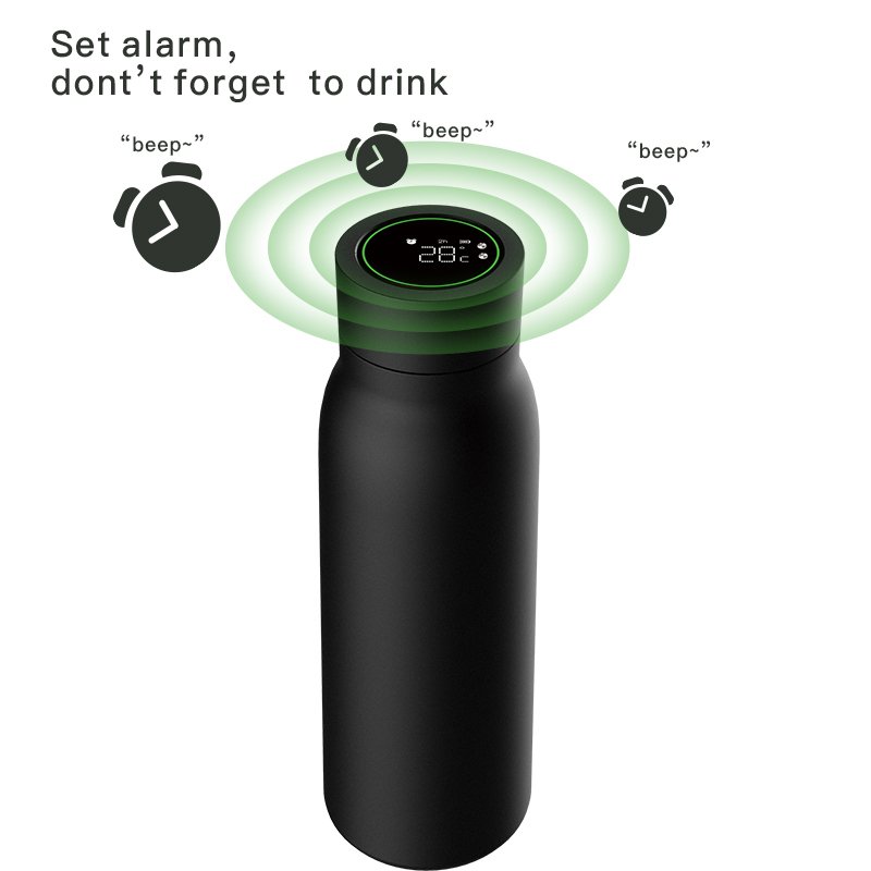 Wholesale Double Wall Drinking Water Smart Reminder Thermos Water Bottle With Temperature Measure