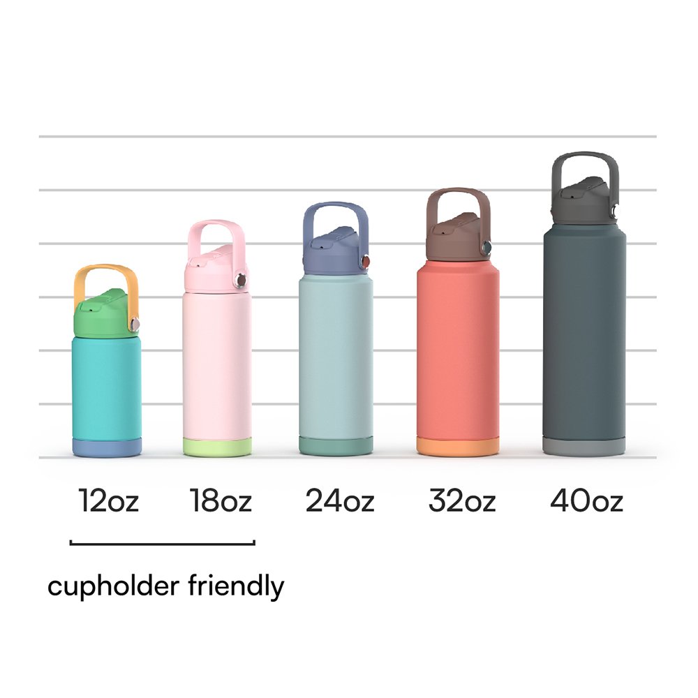Customized 3 Lids Water Bottle Stainless Steel Vacuum Flask Water Bottle Insulated Sports Bottle 32oz