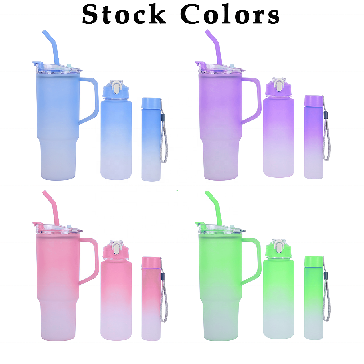 Wholesale bulk 3 in 1 motivational 40oz Tumbler AS plastic BPA-Free reusable juice 40 oz water bottle with handle