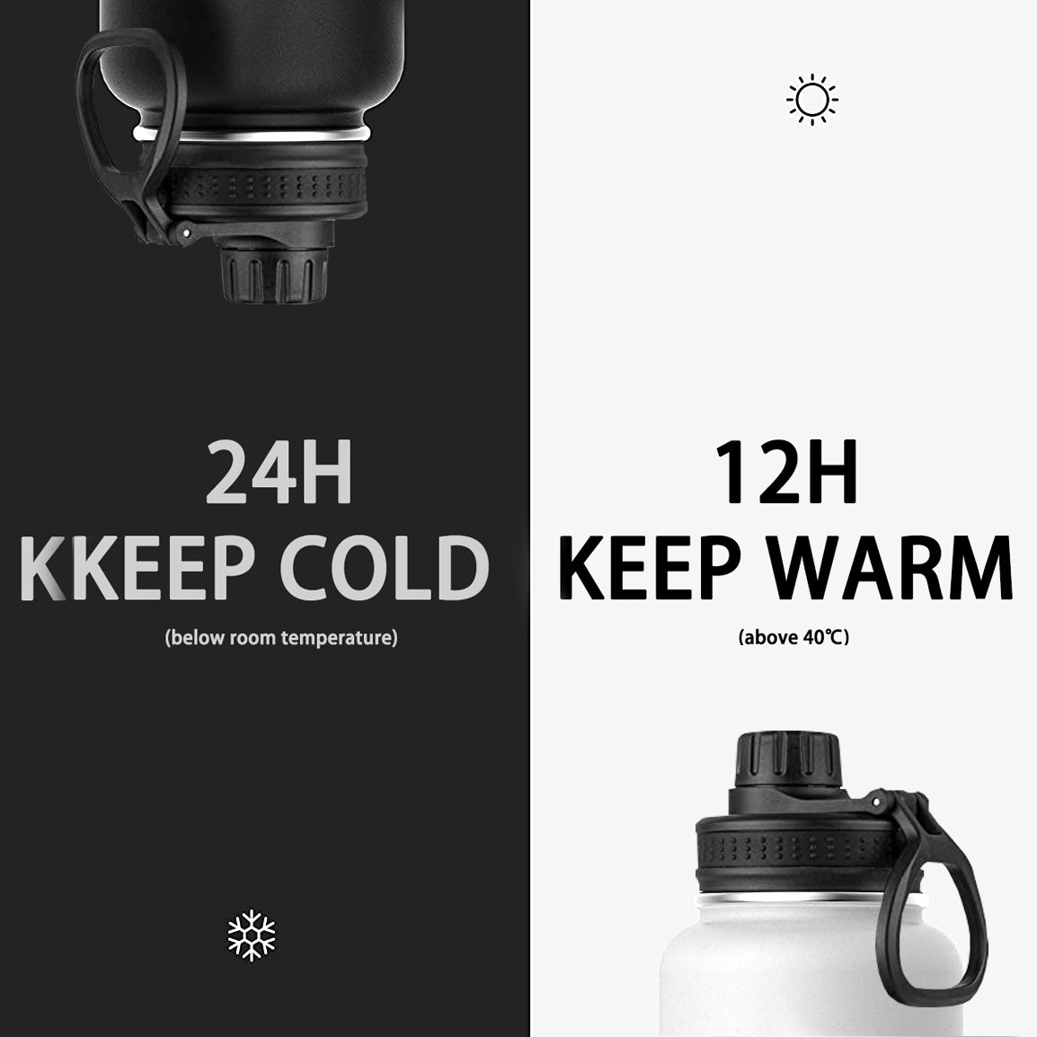 New Design 40oz Hydro Water Sport Bottle Double Wall Insulated Vacuum Flask Stainless Steel Water Bottle Tumbler Gift Gym Metal