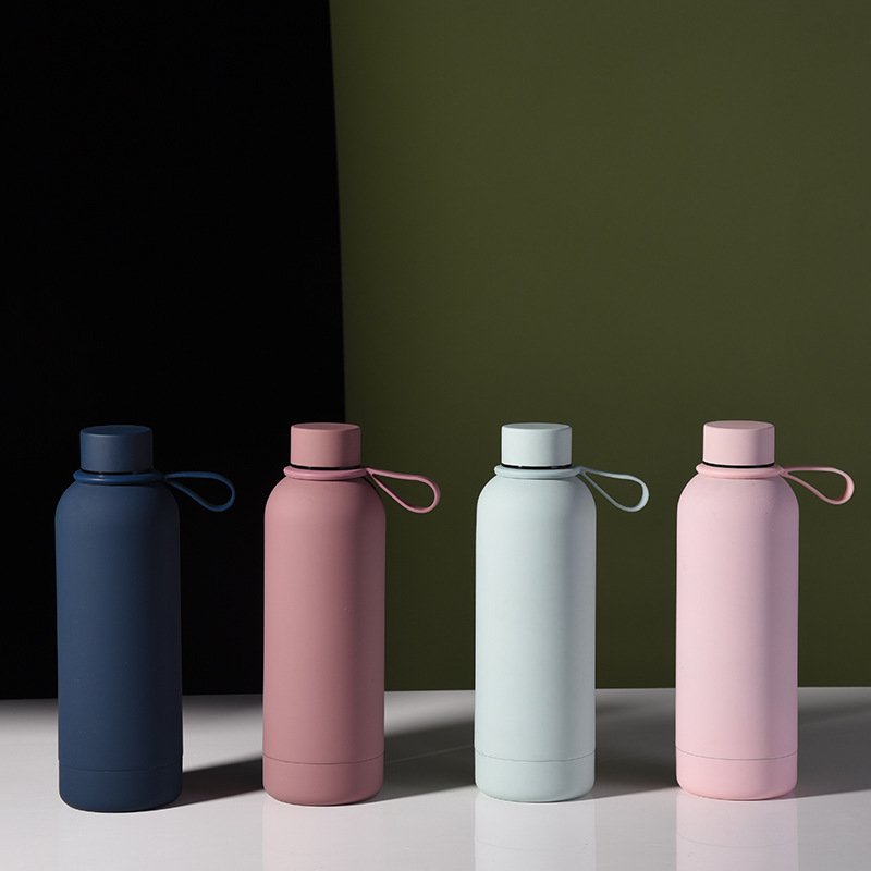 Thermos Sports Water Bottle European and American Water Bottle Stainless Steel New Cup Handle Outdoor 500ML Travel Vacuum