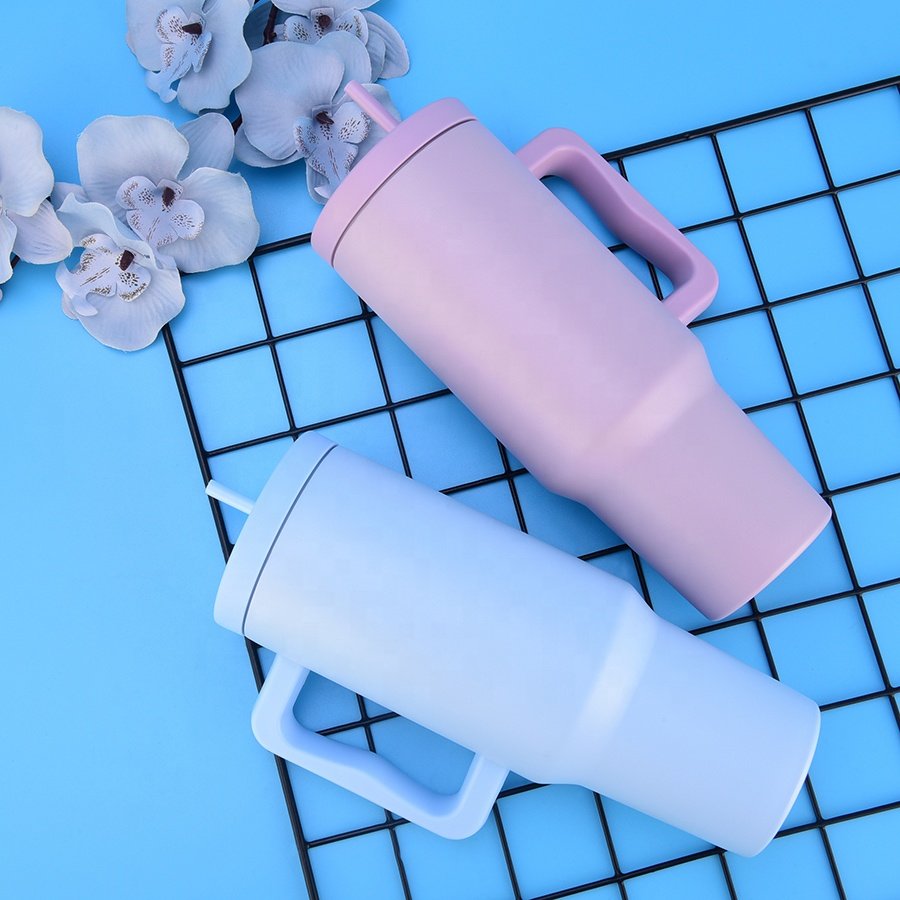 Custom Insulated Cup Reusable Stainless Steel Travel Mug Cupholder Friendly Iced Coffee Tumbler