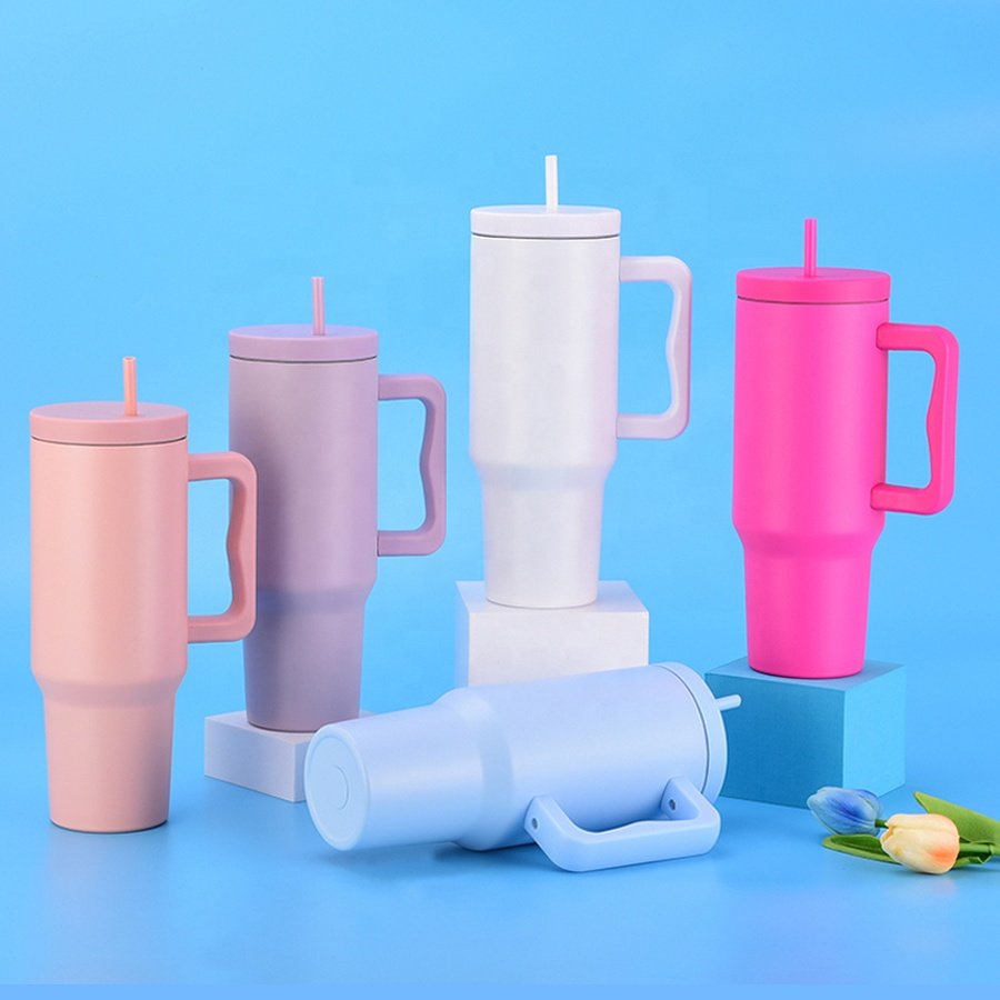 Custom Insulated Cup Reusable Stainless Steel Travel Mug Cupholder Friendly Iced Coffee Tumbler