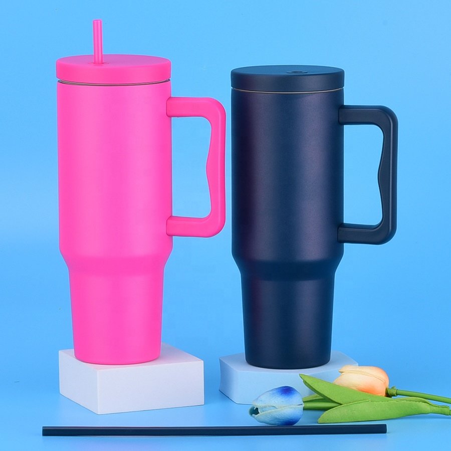 Custom Insulated Cup Reusable Stainless Steel Travel Mug Cupholder Friendly Iced Coffee Tumbler