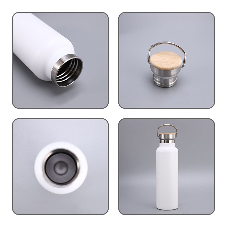 Eco-friendly bamboo cover Personalized 304 Stainless Steel Water Bottle Laser Engraved Double Walled Vacuum Insulated Bottle