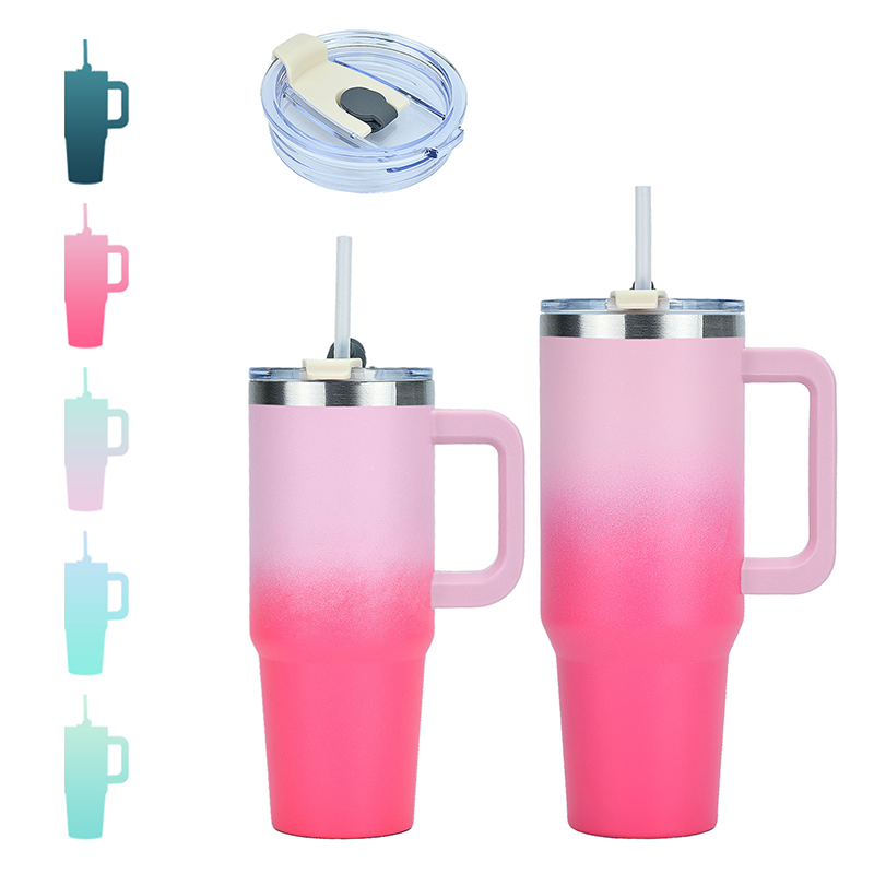Large 30oz Stainless Steel Tumbler with Double Insulation Water Drink Vacuum Flask Thermos with Design Logo Business Gift Straw
