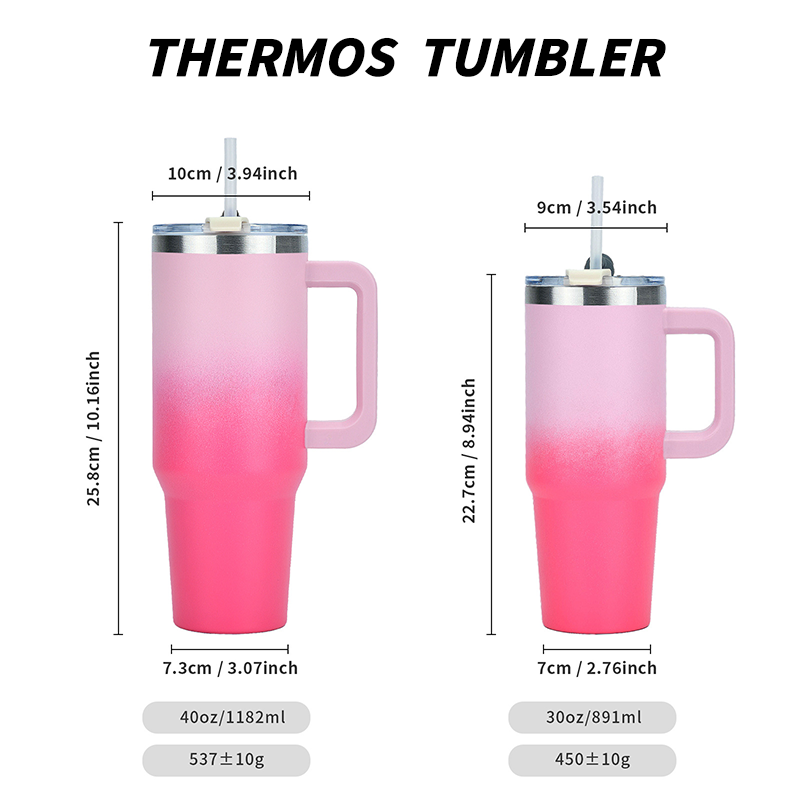 Large 30oz Stainless Steel Tumbler with Double Insulation Water Drink Vacuum Flask Thermos with Design Logo Business Gift Straw