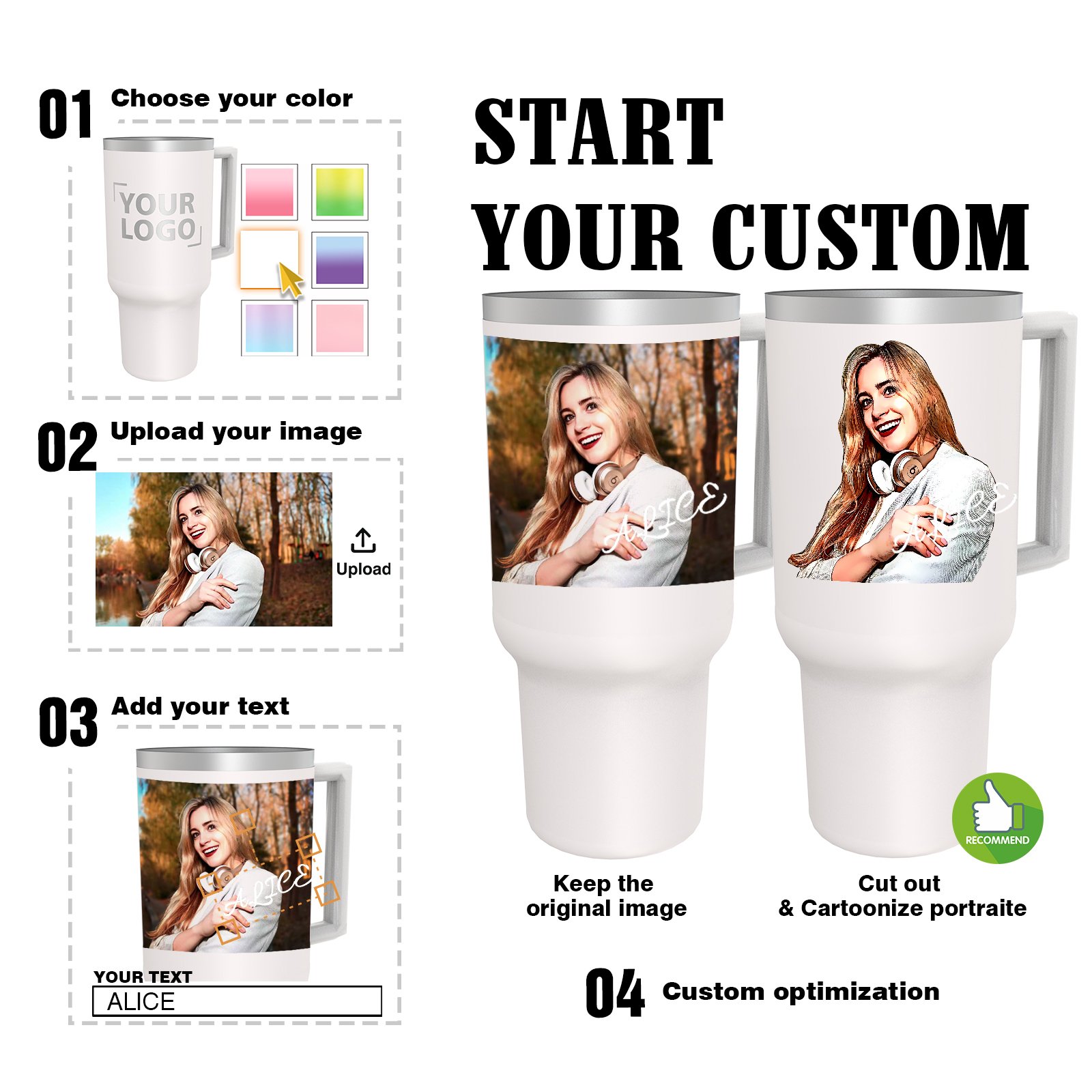 Eco-friendly custom logo 40 oz insulated stainless steel tumbler mug outdoor travel coffee mug 40oz tumbler with handle
