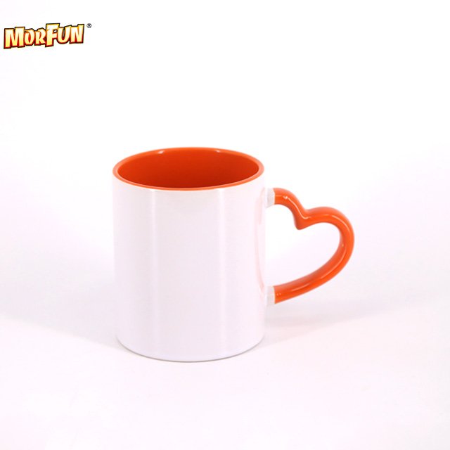 best selling AA grade heart handle sublimation mug