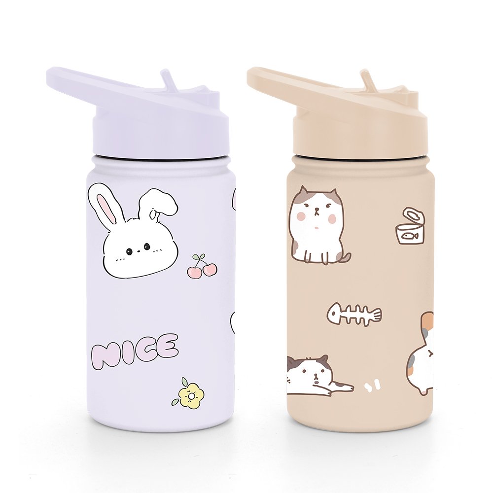15oz 450ml Custom Kids Sublimation Blanks Tumblers Water Bottle Cartoon for Kids Stainless Steel