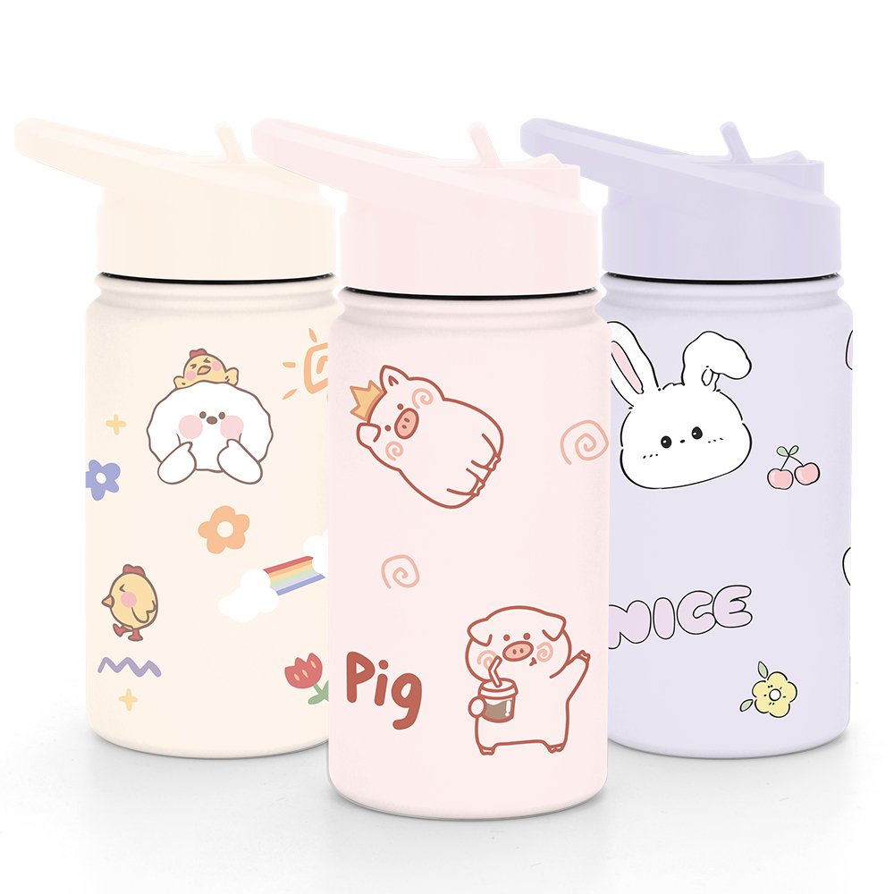 15oz 450ml Custom Kids Sublimation Blanks Tumblers Water Bottle Cartoon for Kids Stainless Steel